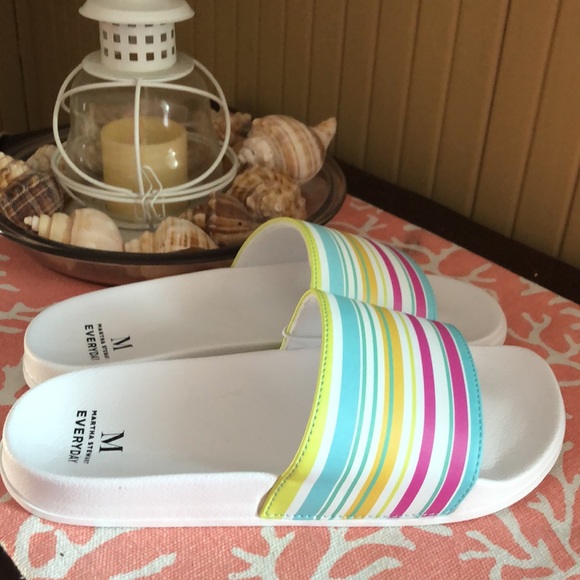 Martha Stewart Shoes - MARTHA STEWART Everyday Striped Slides